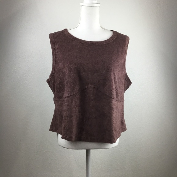 Asos Design Curve Brown Terry Cloth Pullover Top Size 18 - Picture 3 of 7